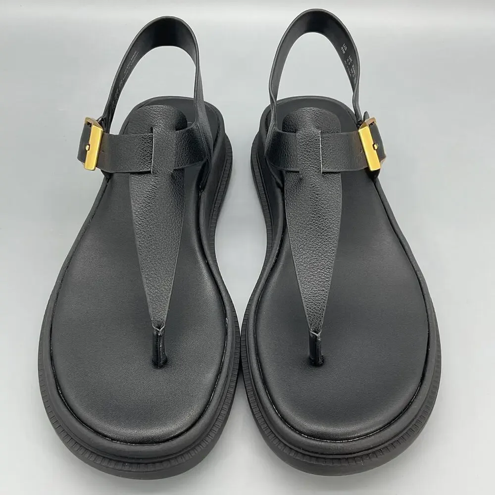 New Naturalizer Women’s Alyssa T-Strap Platform Sandals Black Size 6.5M